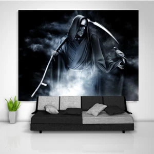 Grim Reaper Tapestry Art Wall Hanging Sofa Table Bed Cover Poster - Picture 1 of 12