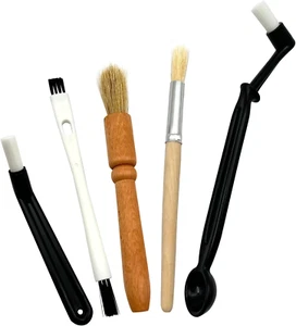 Coffee Brush Set Wooden Nylon Brushes for Espresso Machine & Grinder Cleaning - Picture 1 of 12