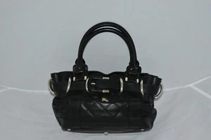 Burberry Black Leather Quilted Small Baby Beaton Buckle Detail Handbag Womens - Picture 1 of 12