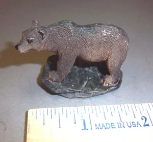  Orso Grizzly scultura in fusione dipinta a mano, 1,25 pollici x 2, ottimo da collezione  - Foto 1 di 1
