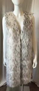 C&C California Faux Fur Vest Long Hippie Festival Bohemian Boho Retro 70’s Vibe - Picture 1 of 15