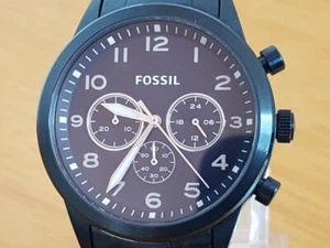 Reloj de piloto crono estilo aviador Flynn fósil pulsera de acero azul para hombre - Imagen 1 de 9