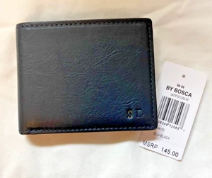 Bosca Leather Navayo Slim 10 Pocket Flip ID Bifold RFID NWT 96-99 Monogram SD - Picture 1 of 4
