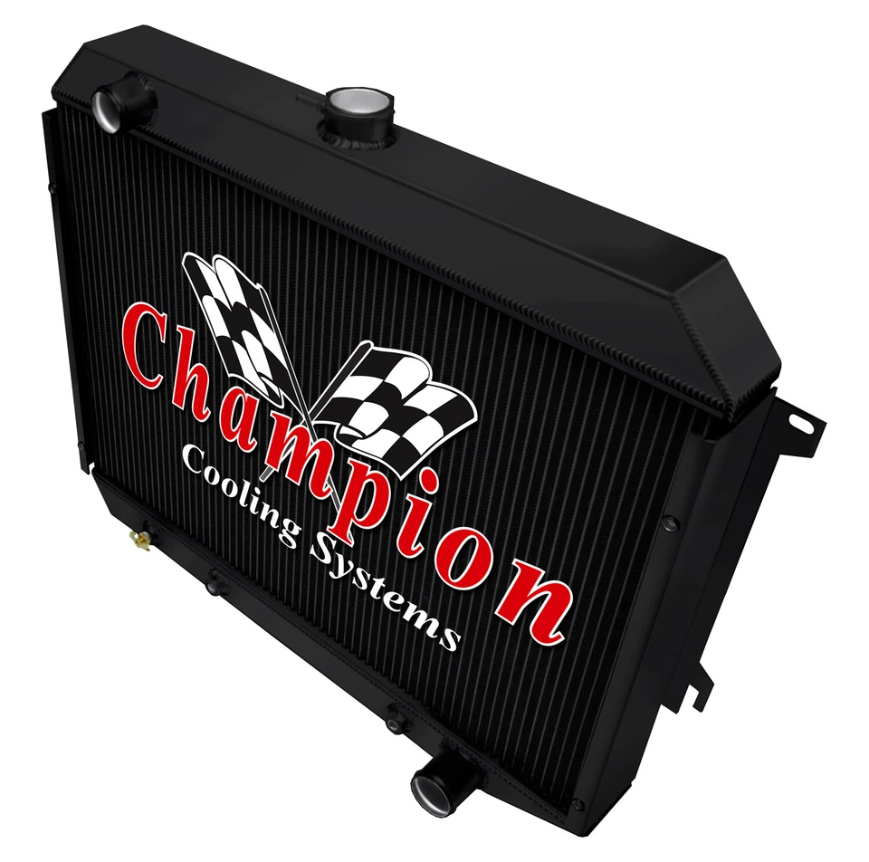 Radiador RR Champion 3 filas acabado negro para Plymouth Belvedere 1970 bloque pequeño Foto 1 de 4