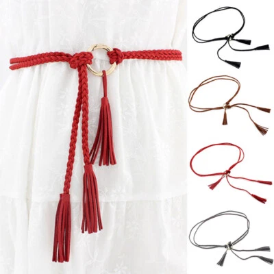 1 X Geflochtener Gürtel Mit Quasten Für Damen Geknoteter Gürtel Weben ↲ - Bild 1 von 4