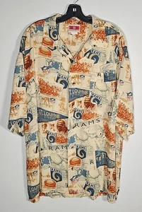 NFL Rams Football St Louis Original Shirt XL Tan Old School Button Kurzarm  - Bild 1 von 5