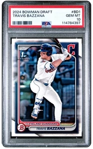 2024 BOWMAN DRAFT TRAVIS BAZZANA BD1 PSA 10 GEM MINT INDIANS 1ST BOWMAN QTY. - Picture 1 of 2
