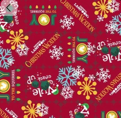 Tela polar vintage difícil de encontrar National Lampoon's vacaciones de Navidad 2 yardas roja Foto 1 de 3