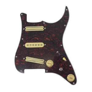 Pearl Red SSS Pickguard with Dual Rail Pickups For Protect Guitar Durable - Picture 1 of 9