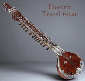 Professional Quality Indian Electric Travel Sitar – Tun Wood 7+13 Strings & Bag - Picture 1 of 5