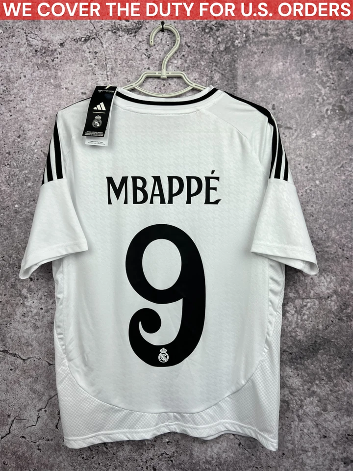Mbappe Real Madrid 2024-25 Home Soccer Jersey Adidas Youth Size L 13-14 Years