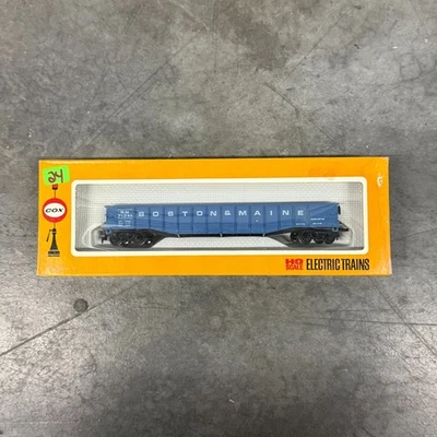 Vintage Cox HO Scale 71341 Blue Boston & Maine Gondola Well Weighted with Box - Image 1 of 4