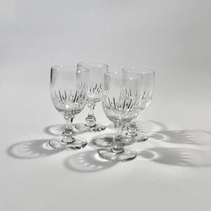 Vintage Set Of 4 Baccarat France Passy Cut Crystal Wine Glasses 4.75" Stemware - Picture 1 of 18