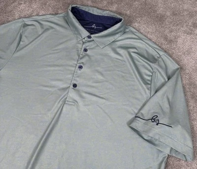 Camisa Polo Boston Scott Para Hombres XL Azul Verde Calavera AOP Atlética Golf UPF 50 Foto 1 de 4
