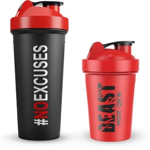 SmoothMix Dual Pack Protein Shaker Bottles 24oz Dishwasher Safe - Picture 1 of 6