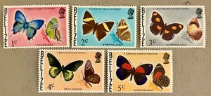 Estampillas de Mariposas de Belice 346-350/1974-1977/MNH - Imagen 1 de 2