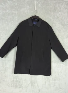 Abrigo de lluvia forrado de un solo pecho negro Lauren Ralph Lauren para hombre M resistente al agua - Imagen 1 de 11
