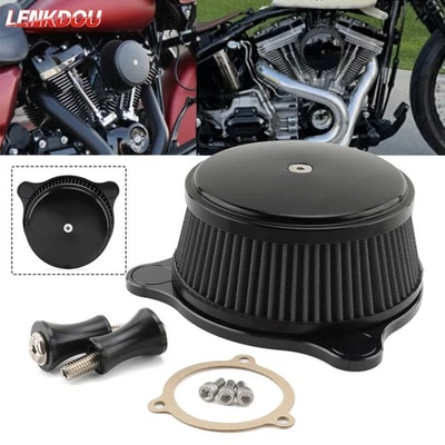 Smooth Air Cleaner Intake Filter For Harley Street Glide Road Glide 08-16 Black - Imagem 1 de 4