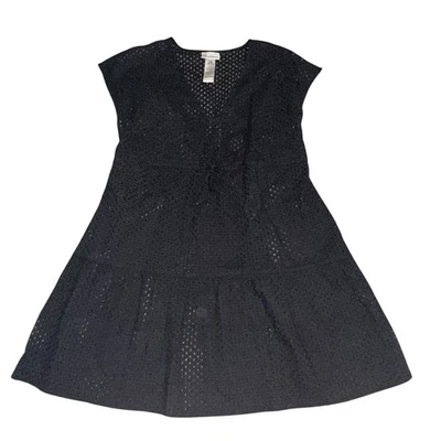 Tommy Bahama Women's Cotton Dress Swimsuit Cover Up Black Eyelet Small - Image 1 of 4