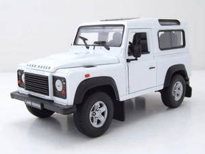 Land Rover Defender Bianco Modellino 1:24 Welly - Foto 1 di 9