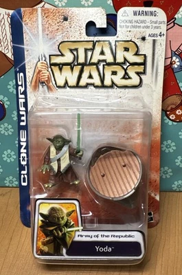 Boneco de ação Star Wars Clone Wars Yoda Army Of The Republic Hasbro 2003 NOVO - Imagem 1 de 3