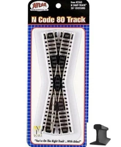 Atlas N Scale ~ New 2025 ~ Code 80 ~ Snap Track ~ 20° Diamond Crossing ~ 2565 - Picture 1 of 2