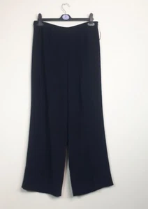 Jacques Vert UK 12 Wide Leg Culotte Navy Trousers Work #S18 - Picture 1 of 7