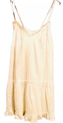 PALM ANGELS Abito da sole bianco cotone donna M tasche elastiche copri ginocchio abbigliamento spiaggia nuovo con etichetta