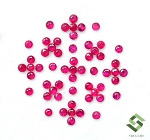 2 mm Natural Ruby Round Cut Lot 55 Pcs 2.52 CTS Calibrated Loose Gemstones - Picture 1 of 7