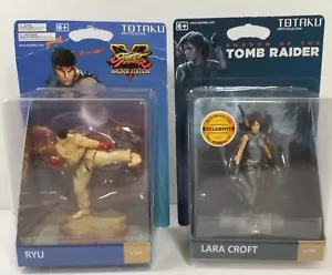 2 Totaku Collection Figure - Street Fighter V Ryu + Lara Croft Tomb Raider - NEW - Picture 1 of 4