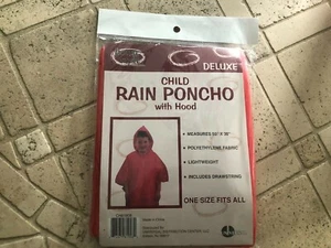 Child Rain Poncho Hood Sports Fun Outerwear Jacket - Picture 1 of 1
