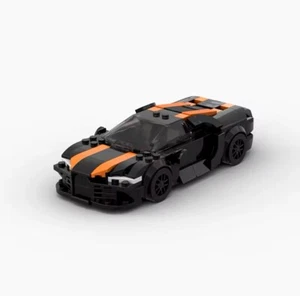Bugatti Chiron | Black & Orange | Building Brick Set MOC - 351 Pieces UK - Picture 1 of 9