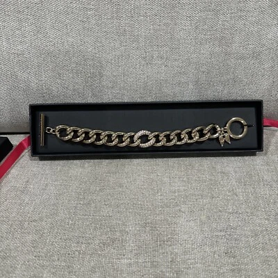 Pulsera Victoria's Secret Ala de Ángel Palanca Dorada con Estrás Nuevo en Caja Foto 1 de 4