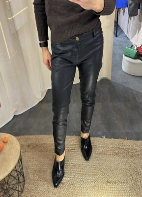 Preciosos Pantalones de Motociclista Louis Vuitton Auténticos 4k Cuero de Cordero Negro Talla 38 Foto 1 de 4