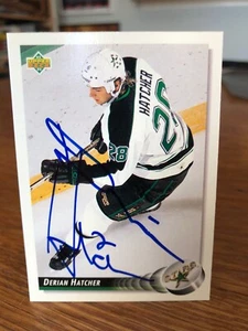 1992-93 UPPER DECK #287 DERIAN HATCHER SIGNED AUTOGRAPHED CARD - Picture 1 of 1