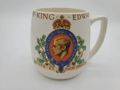 King Edward VIII Coronation Mug 1937 Burleigh Ware VTG England Royal Crest Rare - Image 1 of 4