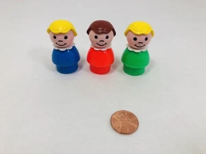 Fisher Price Little People Lot Of 3 Girls Green, Orange, Blue Body Blonde Brown - Picture 1 of 11