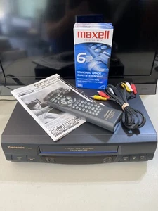 Panasonic “Blue Line” 4 Head VHS Player Recorder w Remote Tapes Manual Cords - Picture 1 of 10