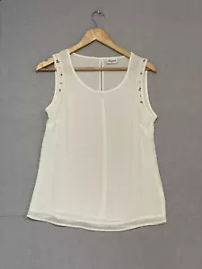 Jeanswest Womens White Beaded Sleeveless Top Size 8 - Picture 1 of 5