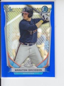 2014 Bowman Chrome Draft Braxton Davidson Blue Refractor /399 CDP28 Braves