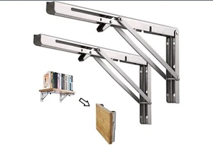 PRO Klappkonsole 450 mm Schwerlast Edelstahl Klappkonsole 2 Stück - Bild 1 von 7