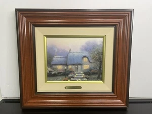 Lienzo Thomas Kinkade “The Lit Path” 8x10 Firmado/Enmarcado Editores Prueba 87/100 - Imagen 1 de 11