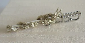 GOLD BRASS DRAGON SAMURAI SWORD MINIATURE JAPANESE STERLING 925 SILVER PENDANT - Picture 1 of 7