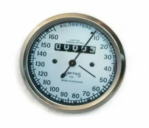 Replica Smiths White Speedo Speedometer 160 Kph For Enfield BSA Norton Triumph - Bild 1 von 5