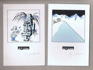 "LOT of 2 EX-LIBRIS Sergio SALMA NATHALIE No. & Signed HET "B" GEVAAR - Picture 1 of 1
