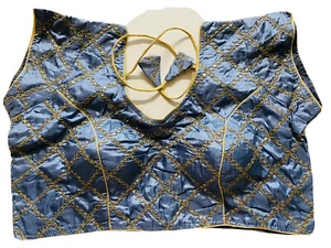 NEW Readymade Designer Sari Blouse Gray brocade NECK DORI large XL size 44" USA - Picture 1 of 11