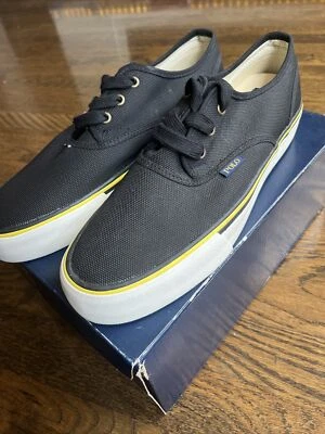 Zapato de barco Polo Ralph Lauren Morray negro para hombre talla 9,5 nuevo con caja  Foto 1 de 4