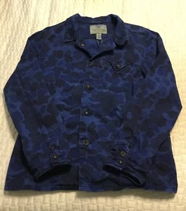 SCOTCH & SODA Men's Medium Jacket Canvas Blue Camo Print Utility Style Shacket - Picture 1 of 11