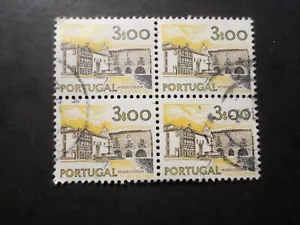 Portugal Stamp 1139 in Block of 4, Type Views and Monuments, Used, Quartina - Picture 1 of 1