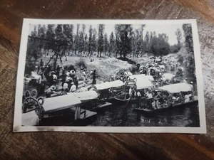 Lago De Xochimilco Gondolas Mexico City RPPC 1930's Photo Postcard - Picture 1 of 2